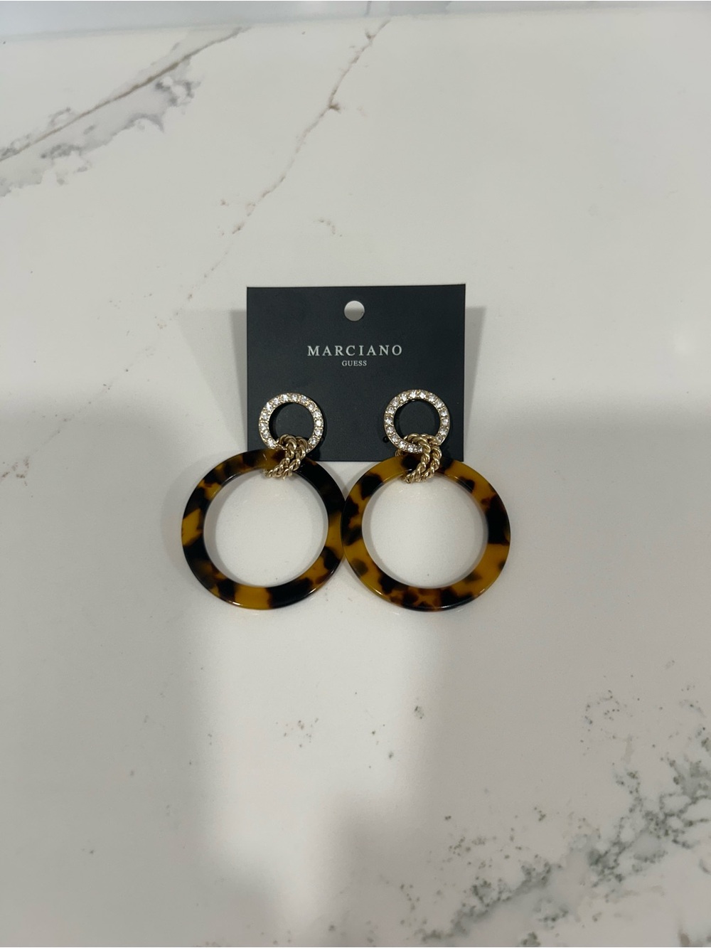 Marciano Gold-Tone Hoop Earrings with Tortoiseshell Rings